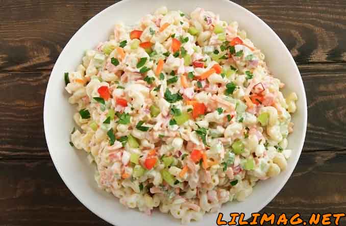 طرز تهیه سالاد ماکارونی ساده و خوشمزه بدون کالباس